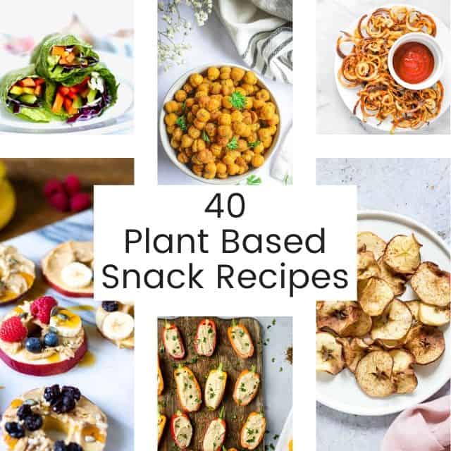 a pinterest pin for plant based snack recipes