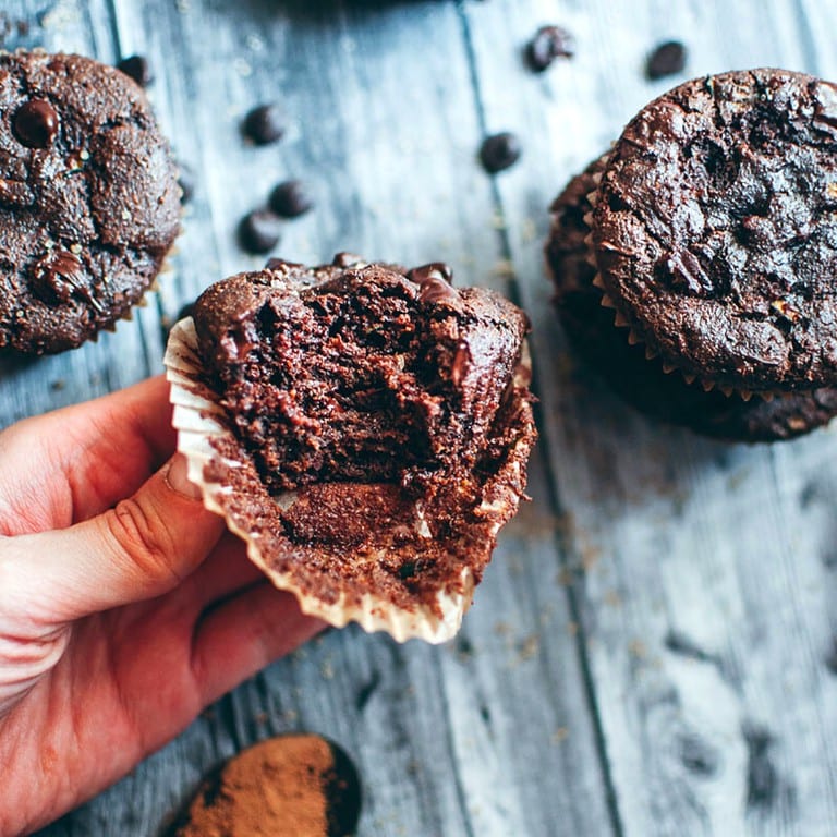 Healthy Chocolate Zucchini Muffins