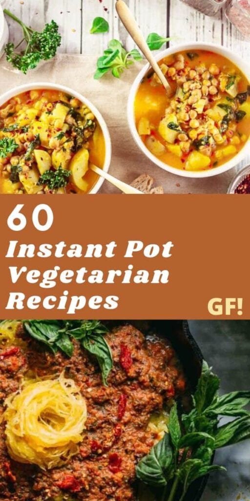 a pinterest pin for instant pot vegetarian recipes