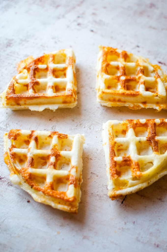 4 crispy cheesy waffles