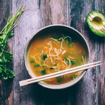 a bowl of ramen pho