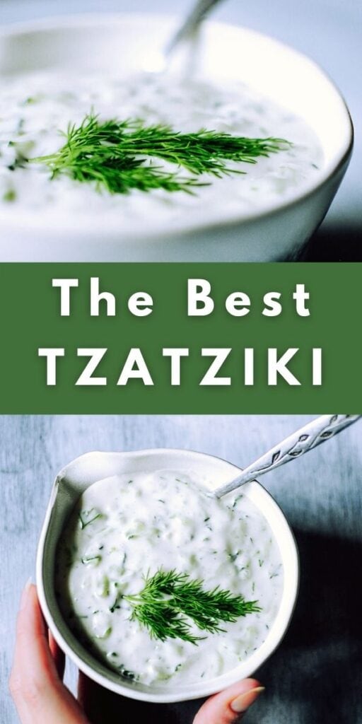 pinterest pin for tzatziki recipe