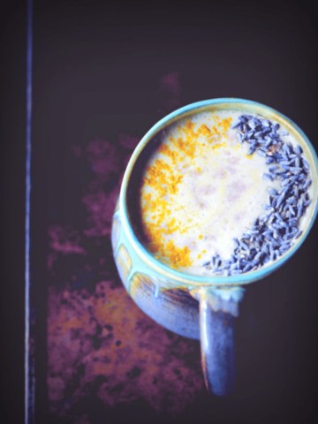 moon milk with lavender and turmeric swirl