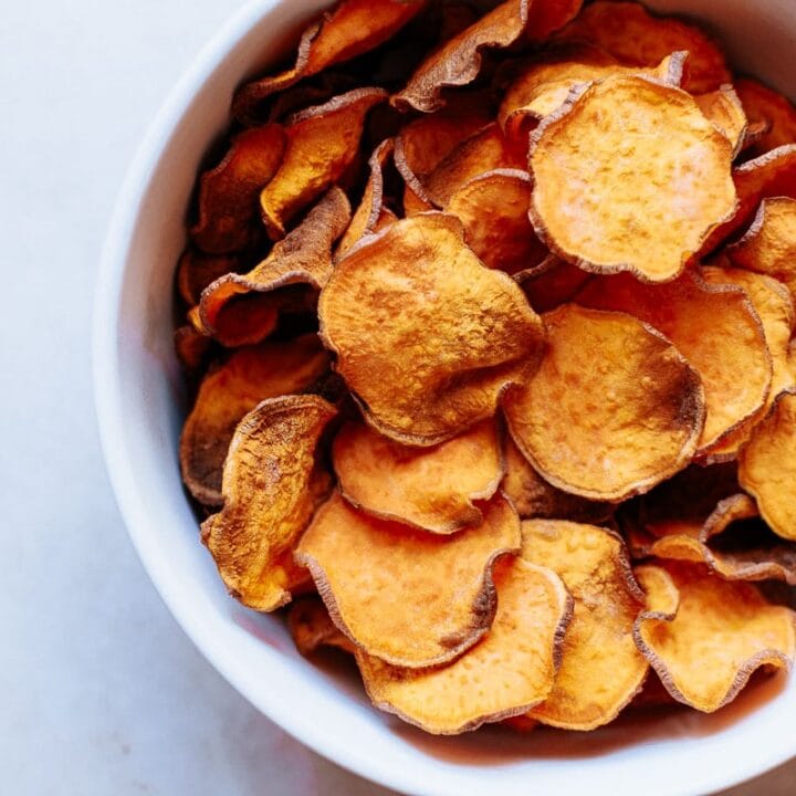 Crispy Air Fryer Sweet Potato Chips - MOON and spoon and yum