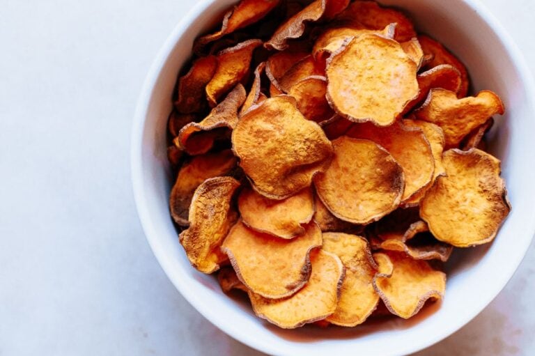 Crispy Air Fryer Sweet Potato Chips - MOON and spoon and yum