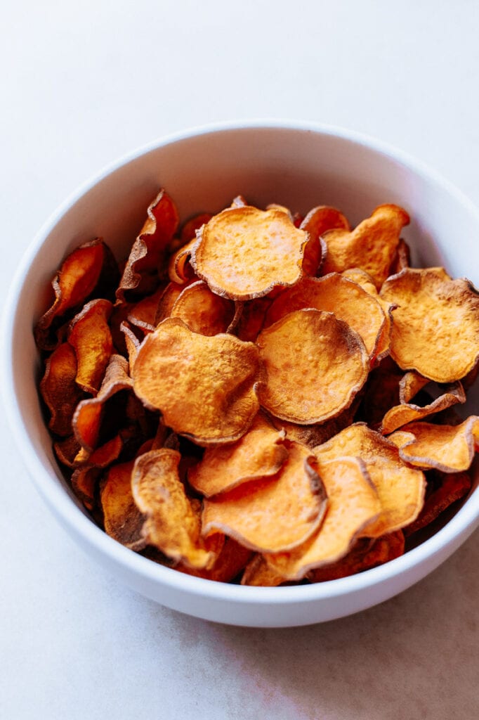 Crispy Air Fryer Sweet Potato Chips - MOON and spoon and yum
