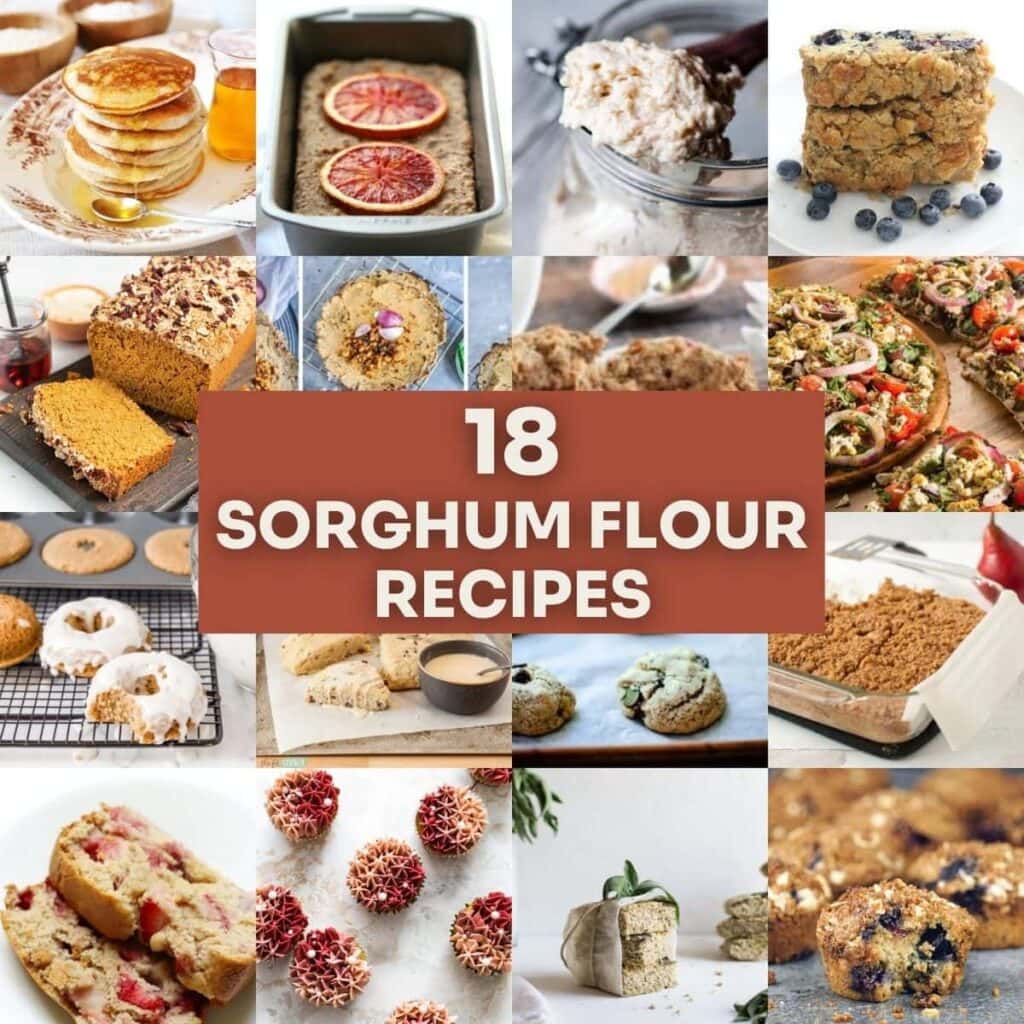 an image grid of gluten free sorghum flour recipes