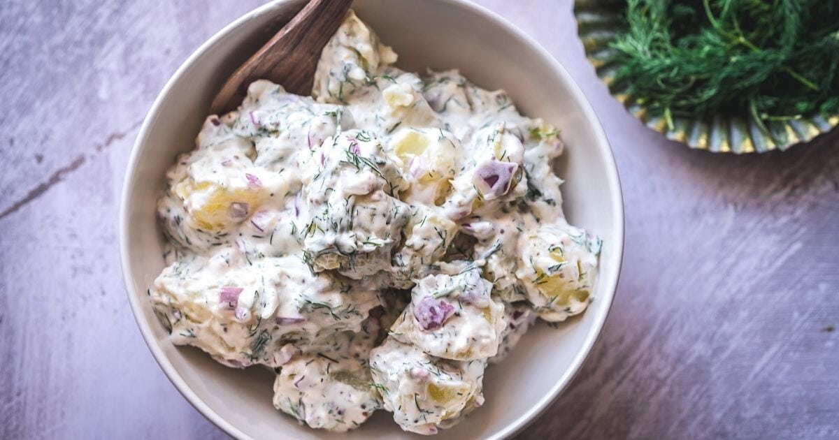 Creamy Dill Potato Salad (Vegan Option) - MOON and spoon and yum