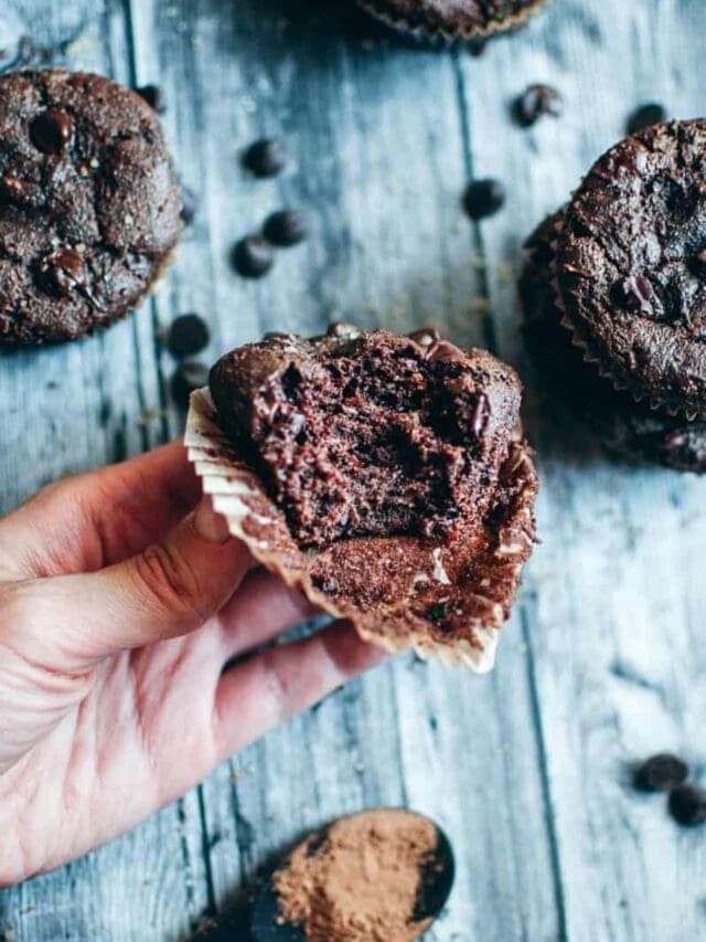 Healthy Double Chocolate Zucchini Muffins Recipe