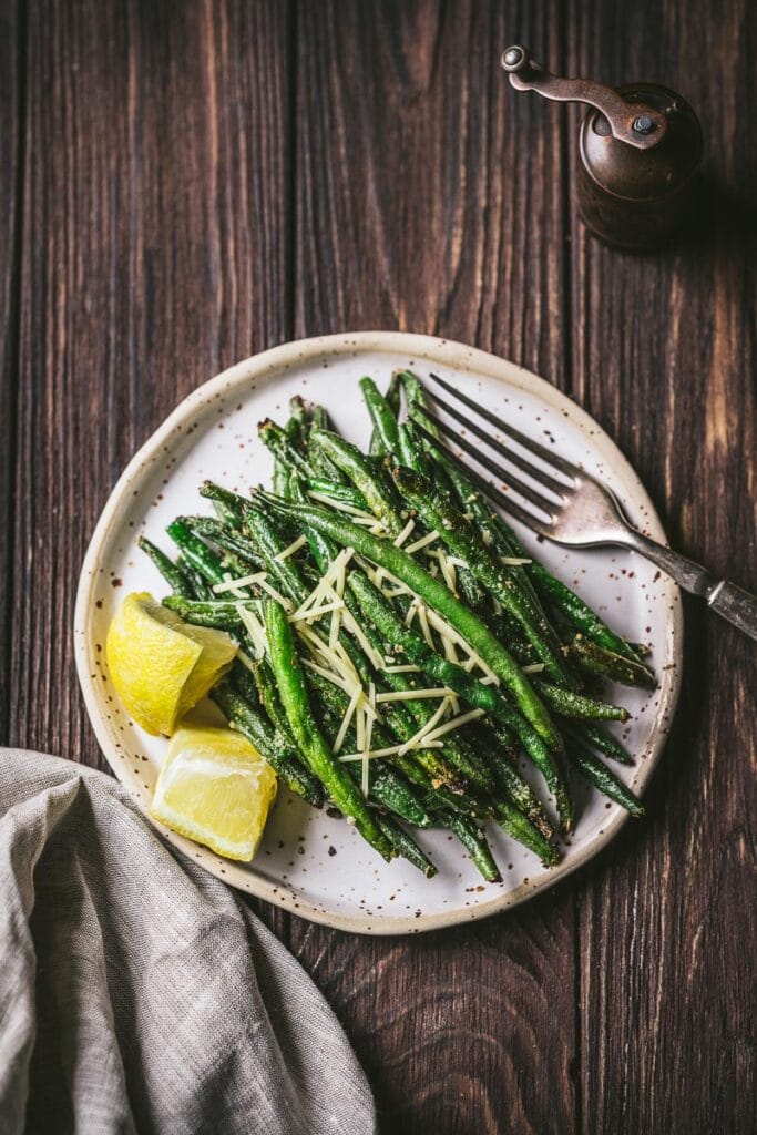 French green beans with lemon and parmesan.