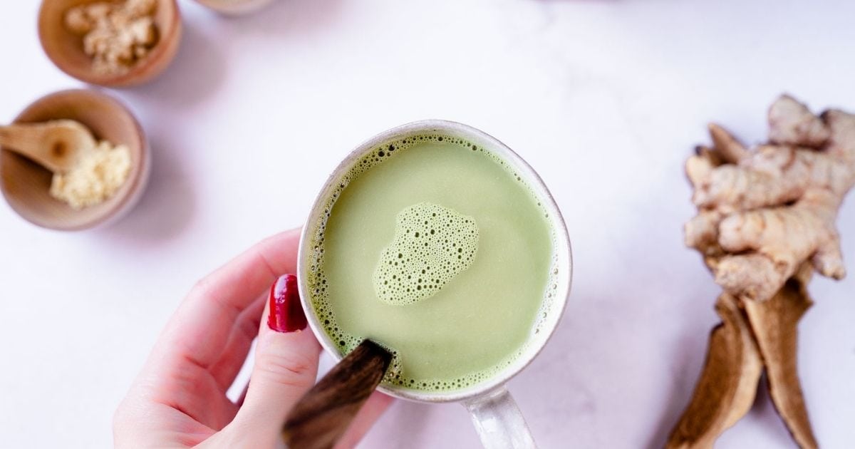 Ginger Mushroom Matcha Latte