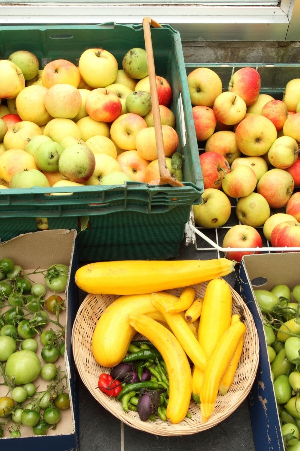 september produce at a farmers market