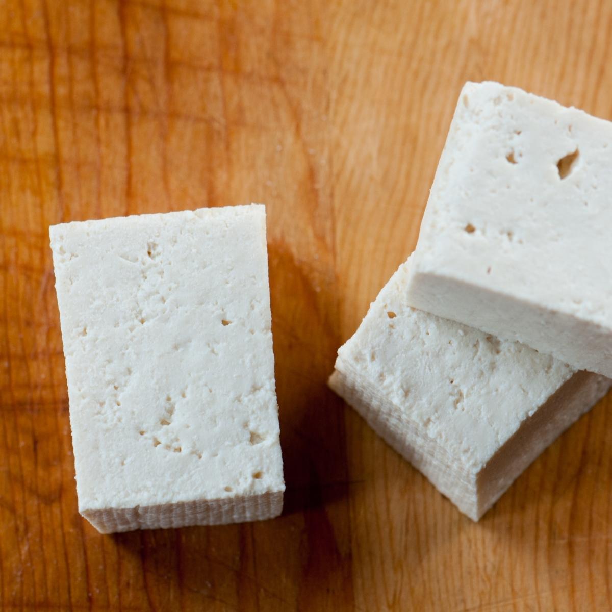 firm tofu for vegan egg scrambles and breakfast dishes.