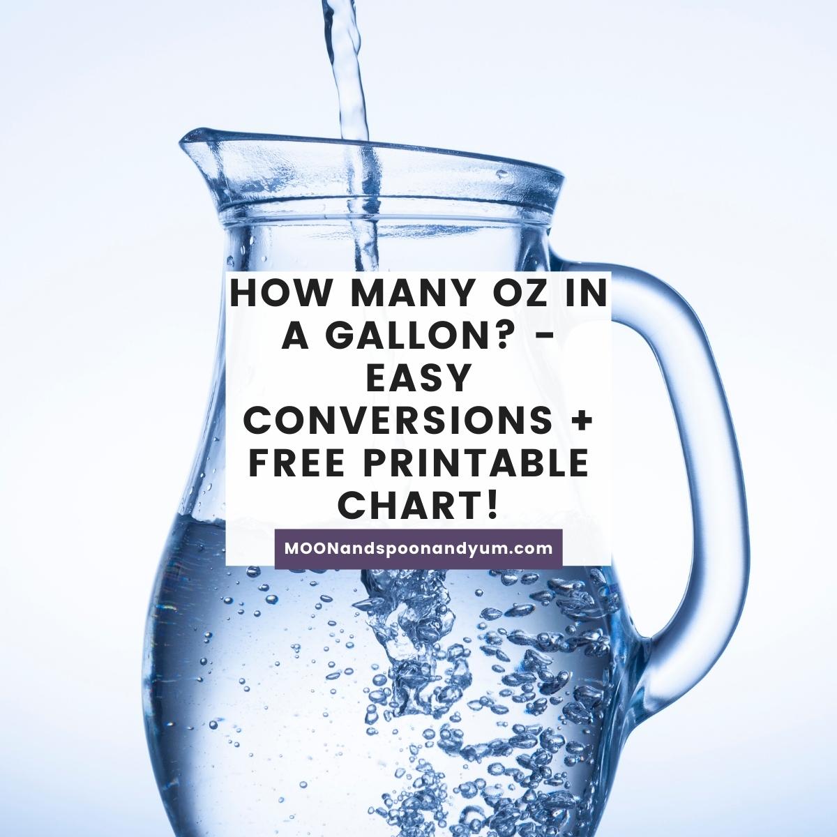 How Many Oz in a Gallon? - Easy Conversions + Free Printable Chart!