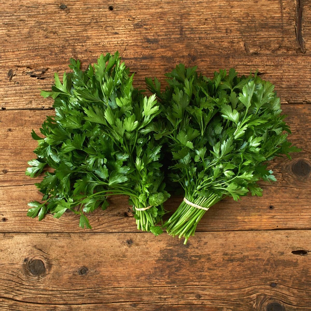 fresh parsley herb as celery alternative.