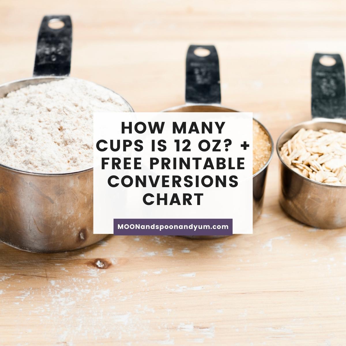 Printable Fluid Ounces to Cups Conversion Chart