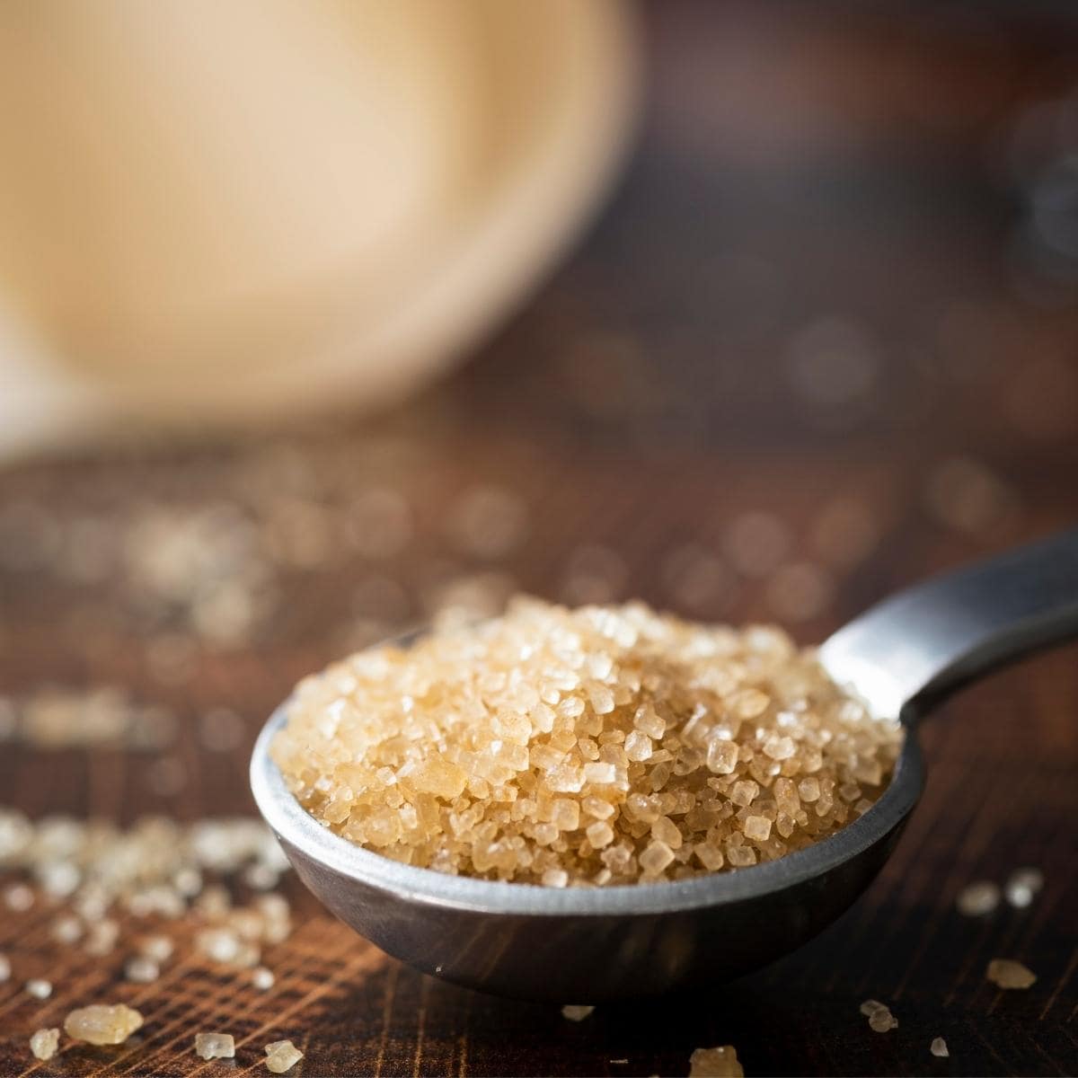 raw turbinado sugar.