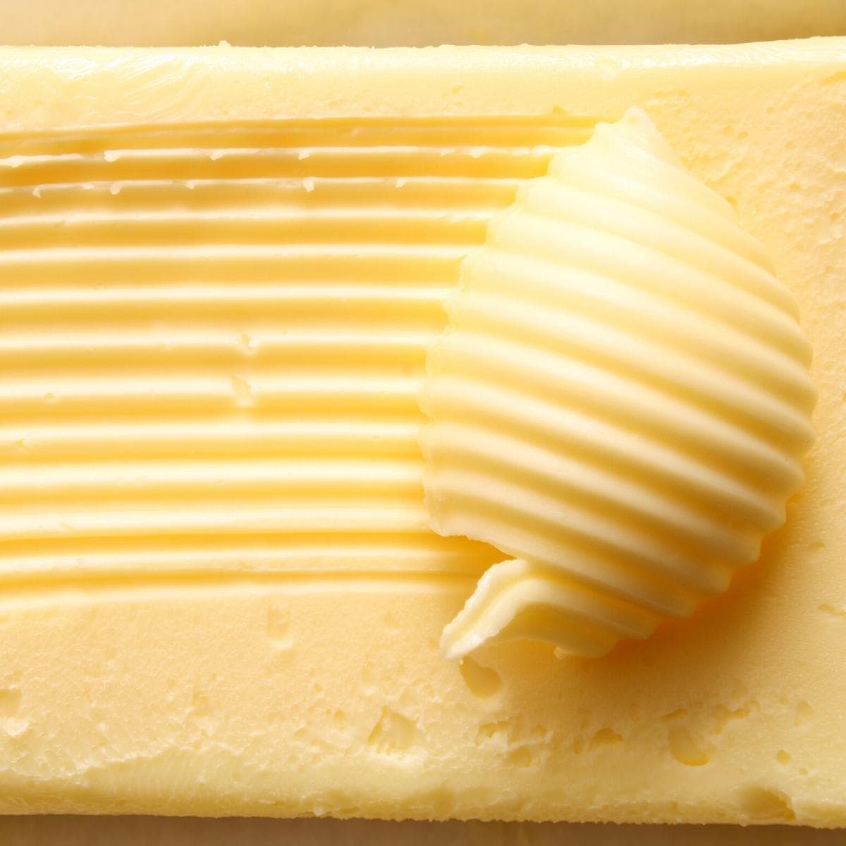 a close up shot of a butter curl.
