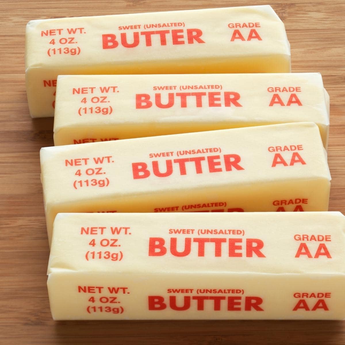 sticks of wrapped butter.