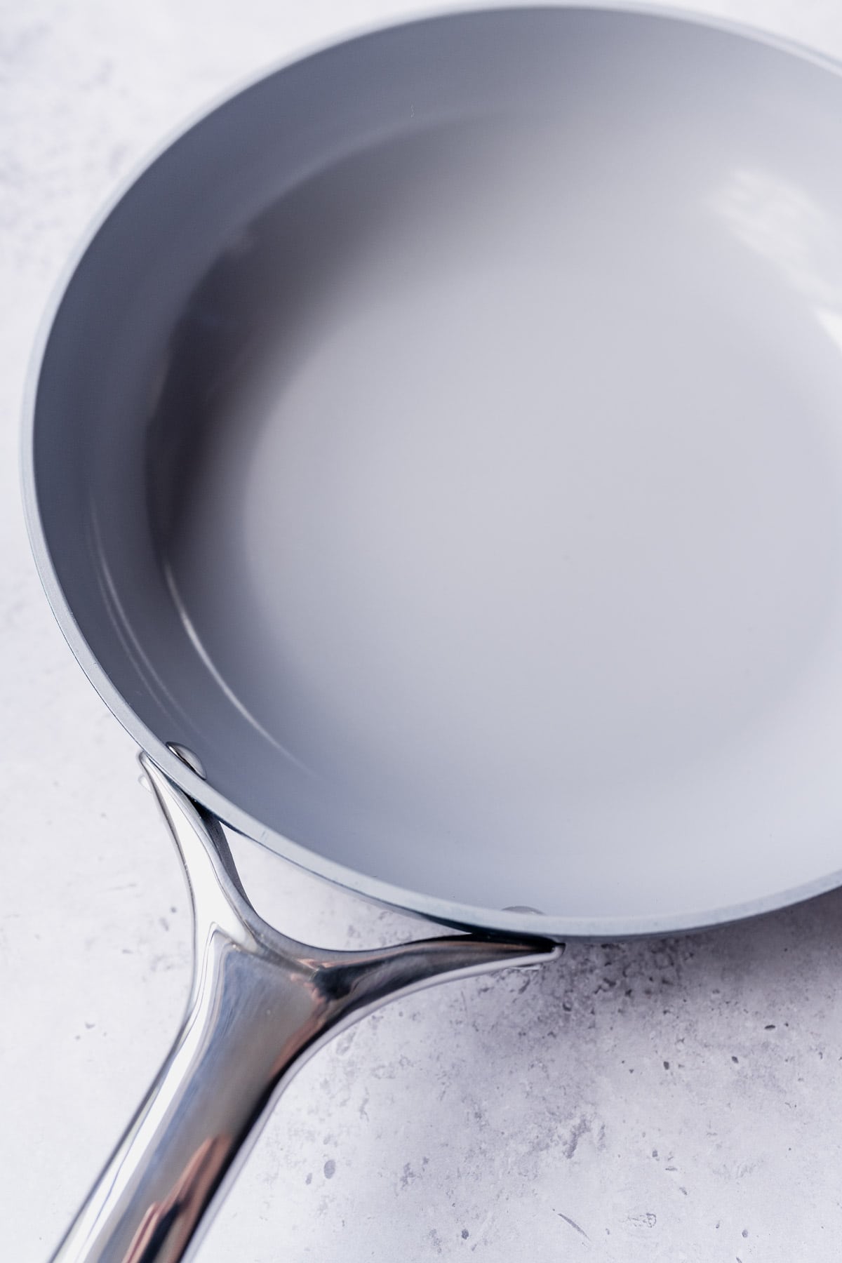 A gray ceramic pan.