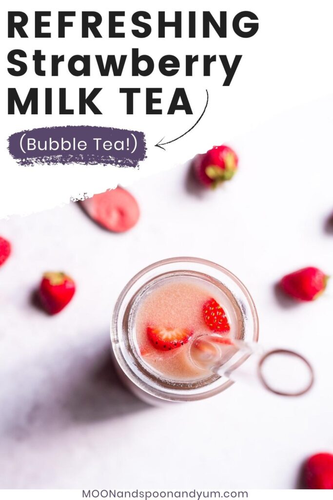 Strawberry Bubble Tea (Strawberry Boba Milk Tea) - Oh, How Civilized