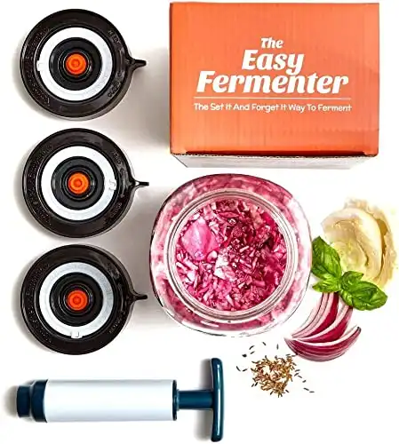 The Easy Fermenter - Airlock Fermentation Lids for Wide Mouth Jars