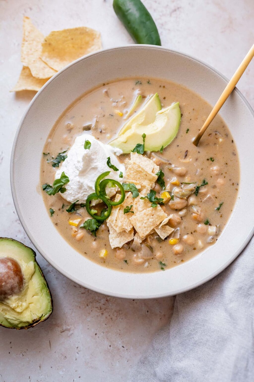 Vegan White Chickpea Chili - MOON and spoon and yum