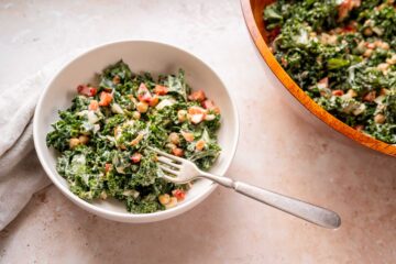 Chickpea Kale Salad with Tahini Dressing