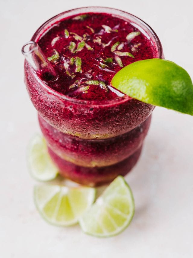 Easy Frozen Blueberry Margarita Mocktail