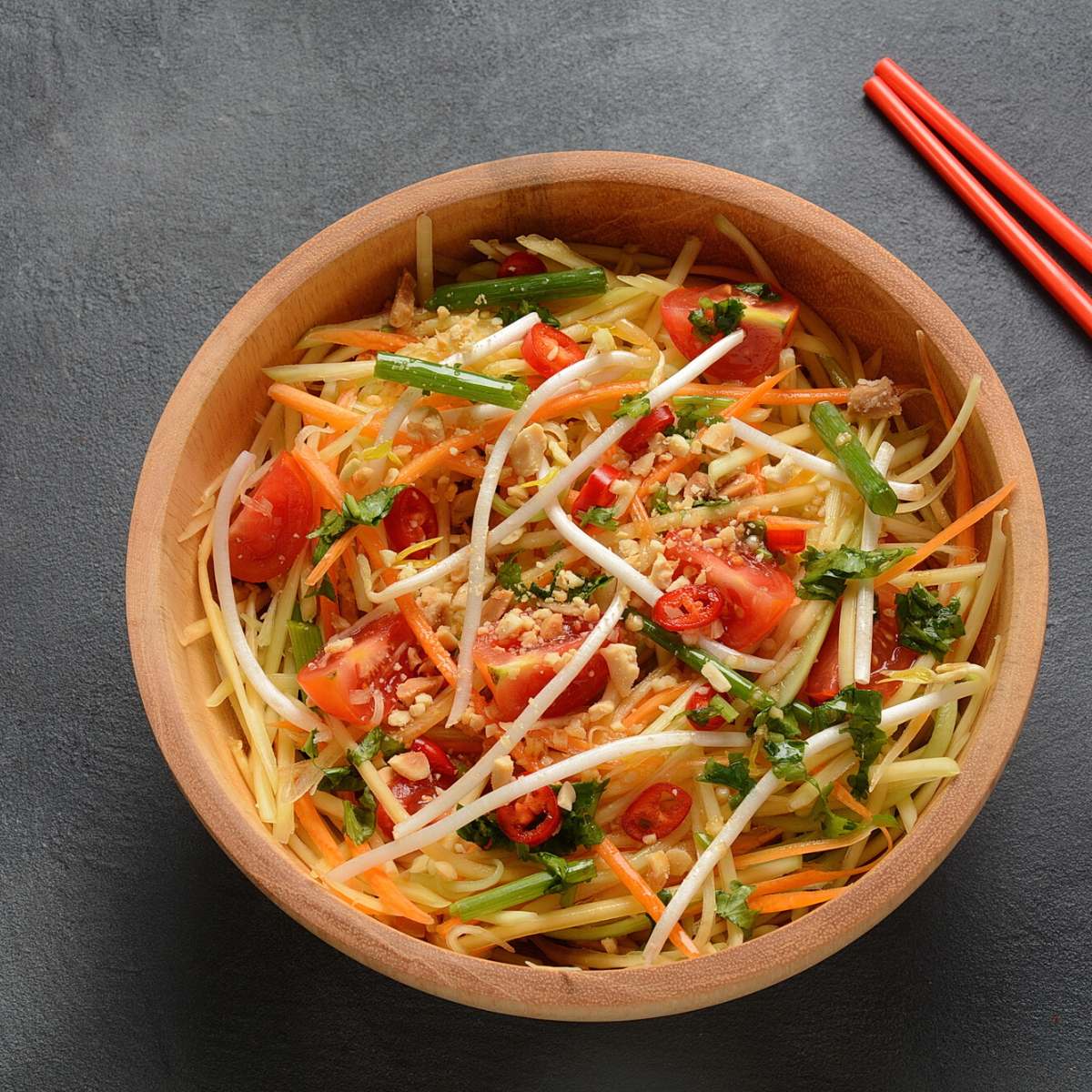 Thai shredded papaya salad.