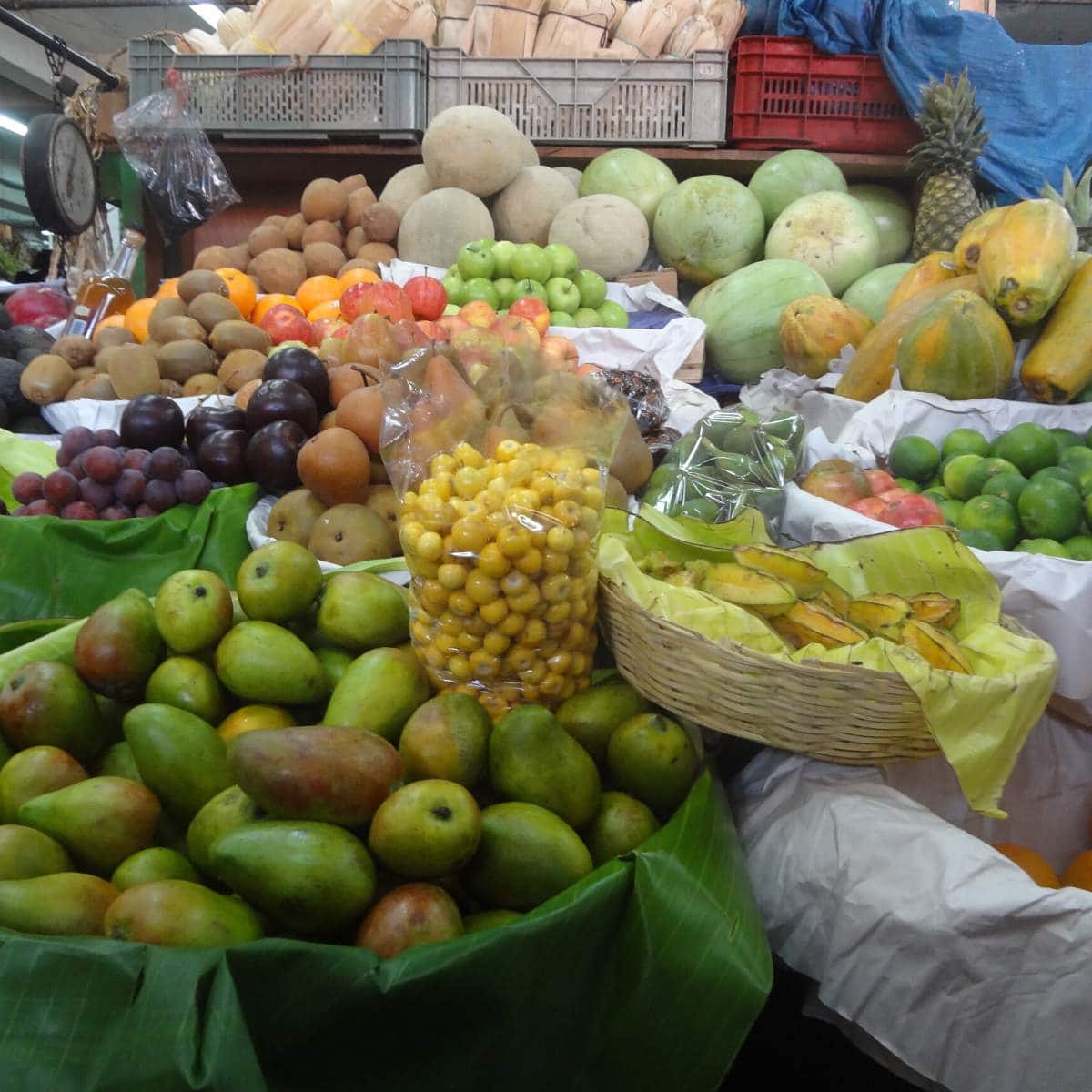 A variety of fruit in a market in Guatemala.