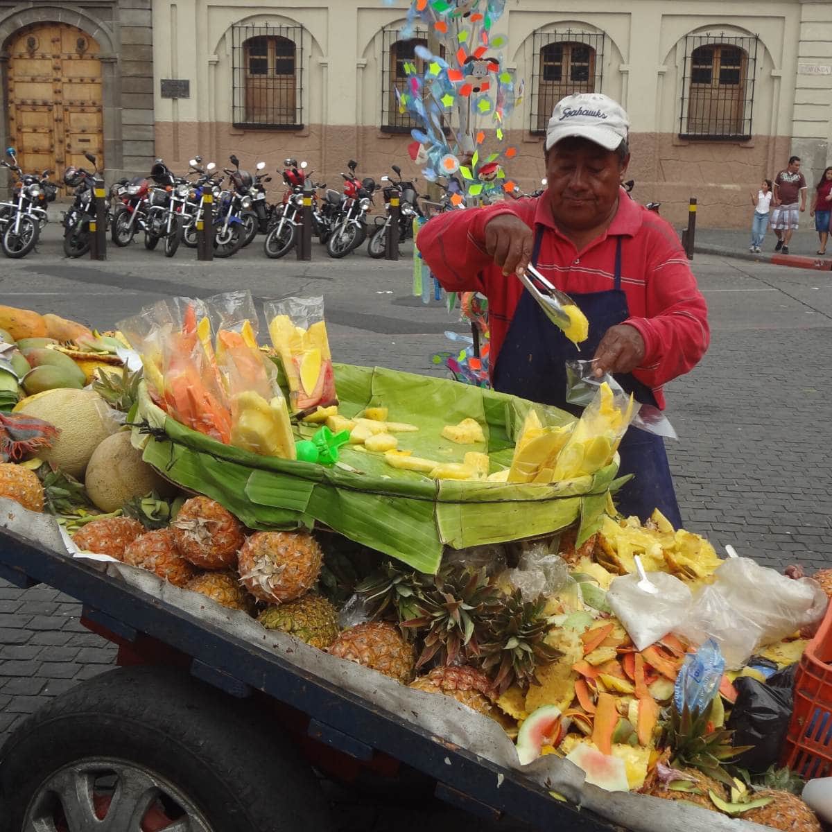 A fruit stand in Guatemala.