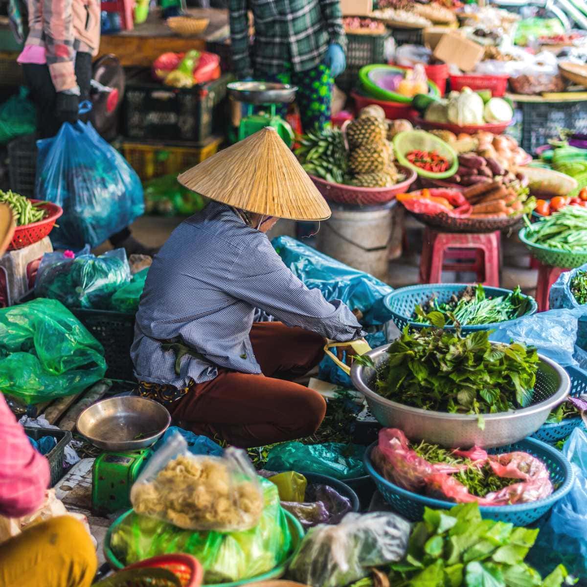 A street market in Vietnam.
