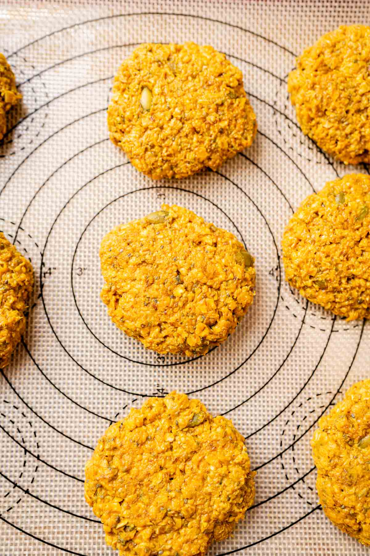 A tray of golden oat cookies.