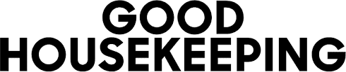 A black and white image of the word good housekeeping.