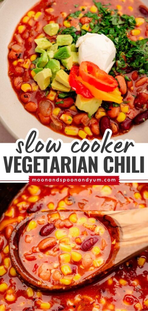 Easy Slow Cooker Vegetarian Chili - MOON and spoon and yum