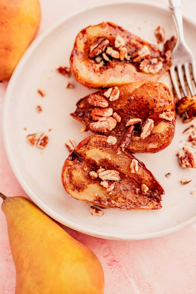 Chocolate Balsamic Glazed Pears with Toasted Pecans - MOON and spoon ...