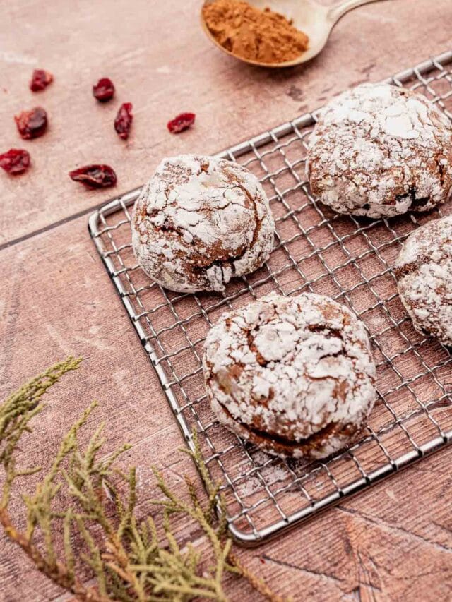 Gluten-Free Chocolate Cranberry Crinkle Cookies